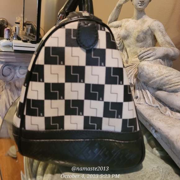 L.A.M.B by Gwen Stefani Checkerboard Speedy Tote Luxury Designer Bag #564 - Picture 9 of 13